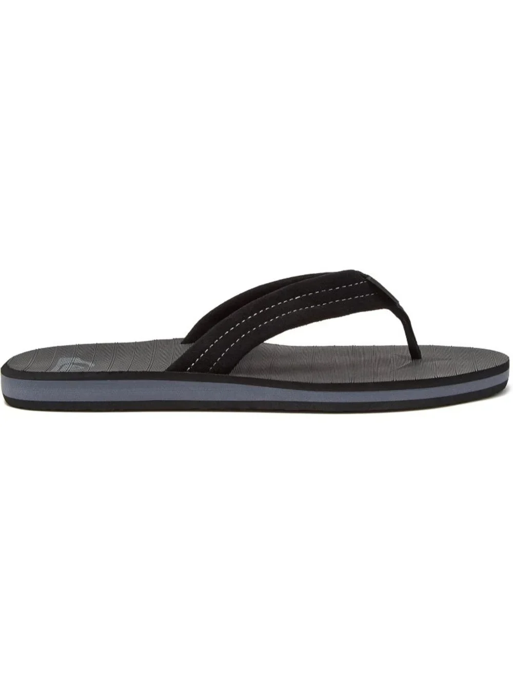 Men's Solid Black Suede Flip Flops Arch Support Athletic Sandals Thong Casual